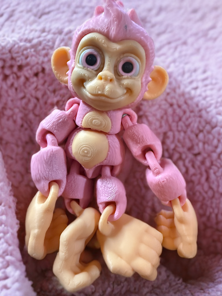 Monkey Chimpanzee Fidget Toy 3D Printed Articulating